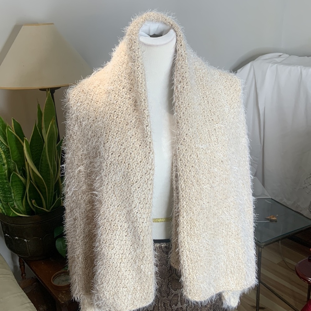 Soft Surroundings Sleeveless Cardigan Soft Cozy Plush Cream L/XL (12-18) $89! - Picture 10 of 11